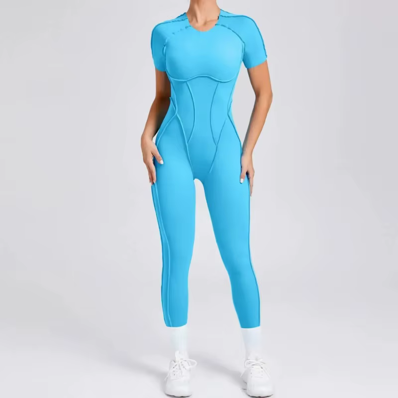 Combinaisons de Yoga sans couture, combinaison de sport, Fitness, levage des hanches, dos ouvert, en
