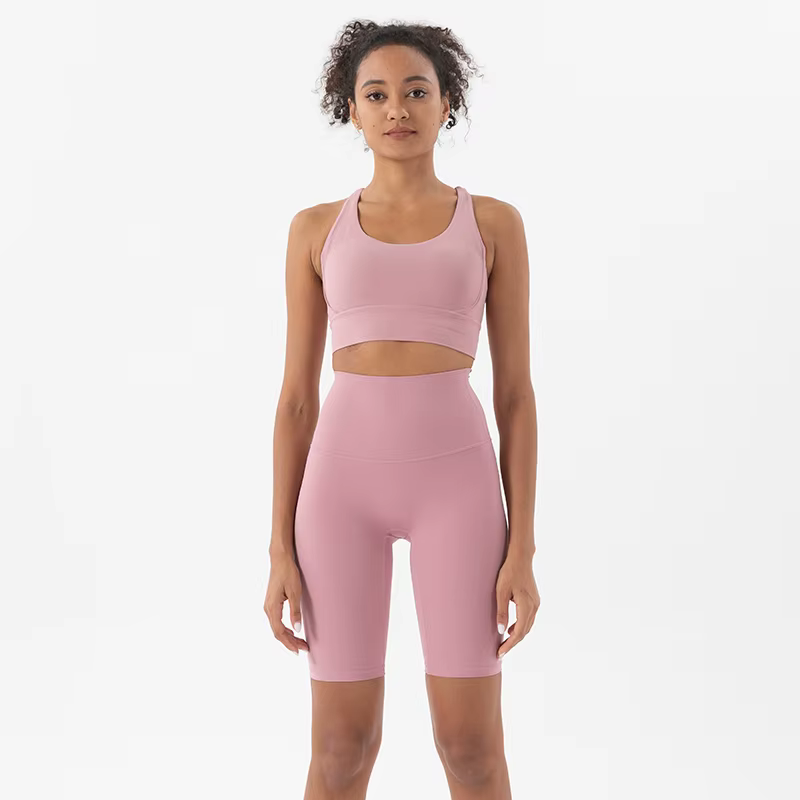 SOISOU-Ensemble de yoga en nylon pour femme, haut de soutien-gorge, short de cyclisme, vêtements de