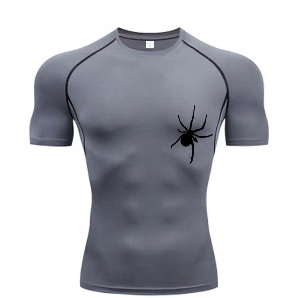 T-Shirt d'été à manches courtes pour hommes, chemise de course, vêtements de sport à Compression, ha