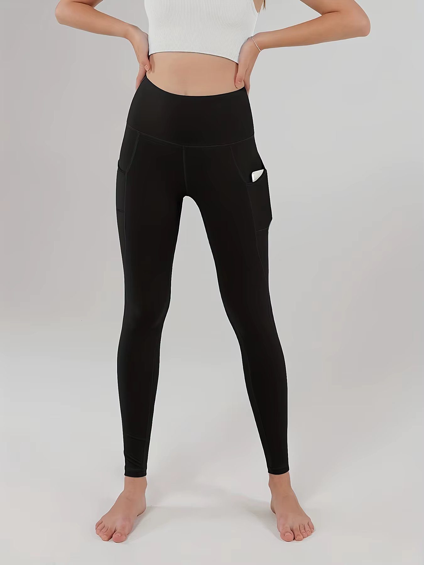 Leggings doublés en polaire avec poches pour femme – Leggings d'hiver thermiques et chauds pour femm