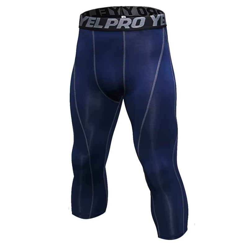 Legging athlétique à Compression 3/4 pour hommes, couche de Base, collants de course, de gymnastique