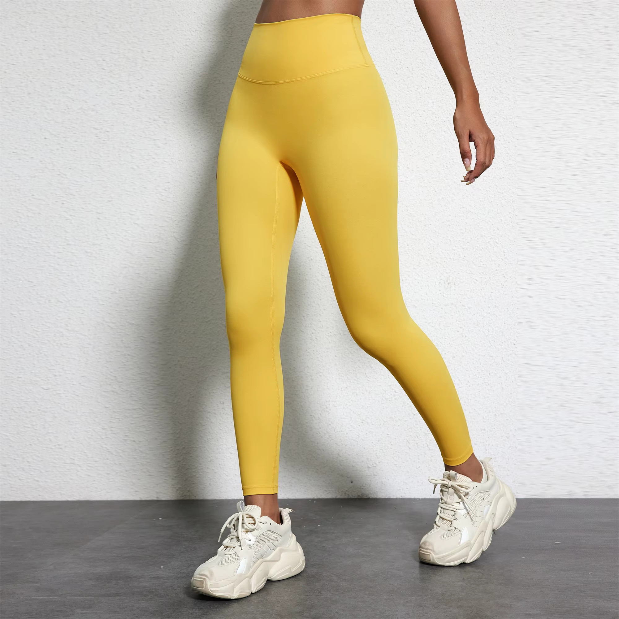 Couleur unie femmes Gym Sport pantalon 25 "double grande taille Fitness taille haute Yoga Legging Co