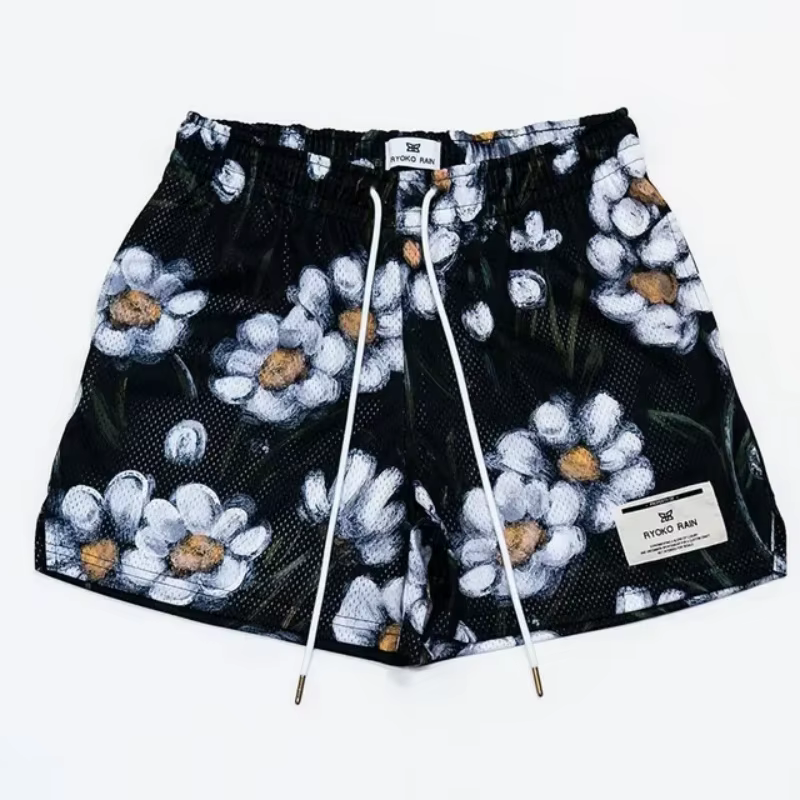 Short de fitness d'été Style peinture à l'huile, short de sport en maille pour hommes/femmes, pantal