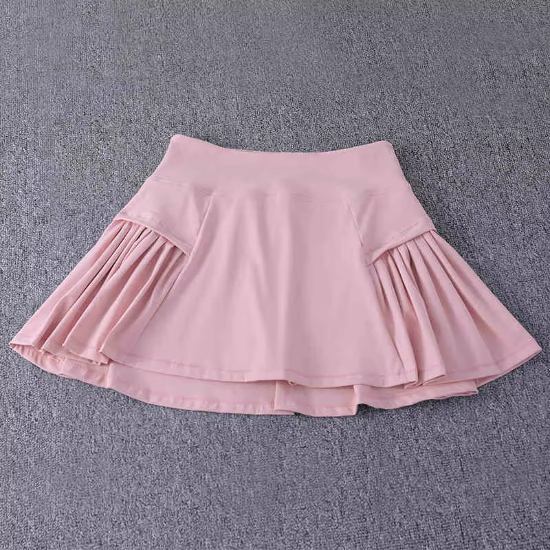 Jupe courte de sport ; pseudo jupe de course deux pièces pour femme; combinaison de badminton d'été;