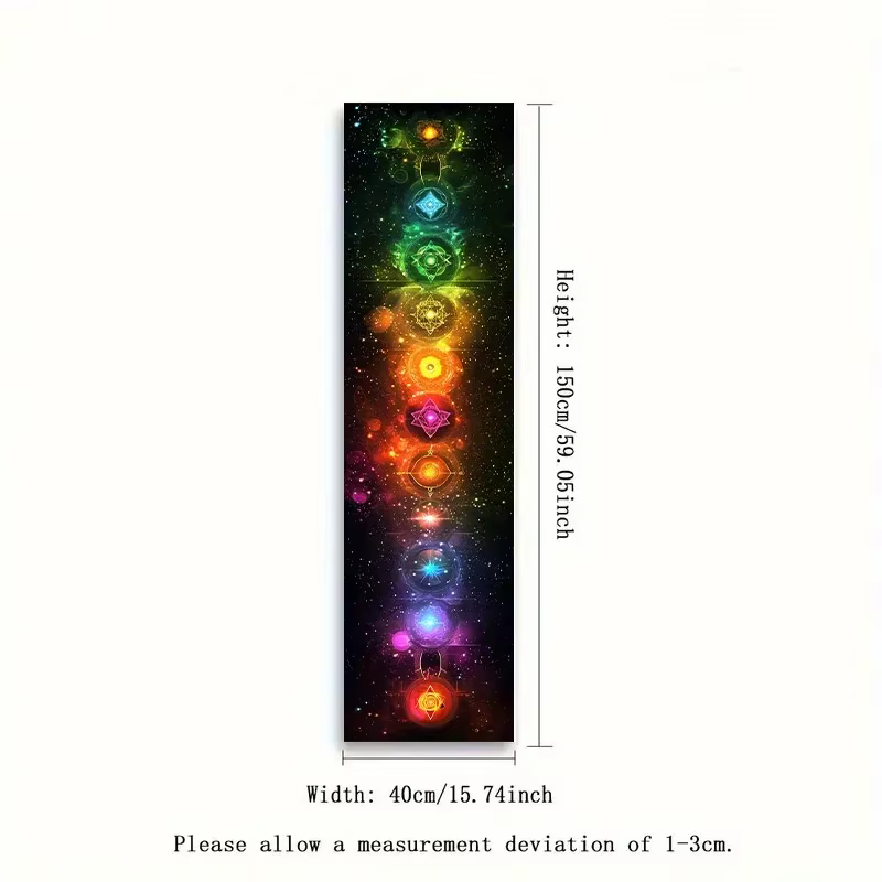 VIKAMA Tapisserie énergétique Chakra, décoration murale spirituelle et esthétique pour la méditation