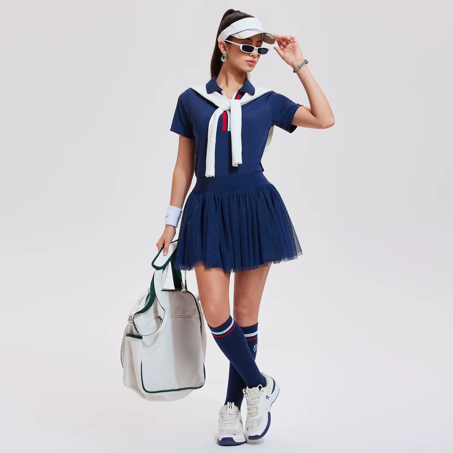 Femmes sport Mini jupe maille Golf Tennis jupes avec poches Double couche gymnase Fitness course Yog
