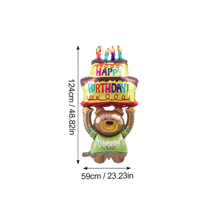 1 ballon ours d'anniversaire, ballon de fête, ballon d'anniversaire, décoration de fête, adapté aux