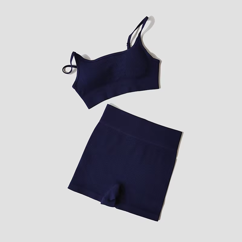 WAREBALL ensemble de Yoga sans couture femme haut court soutien-gorge Leggings 2 pièces tenue femme