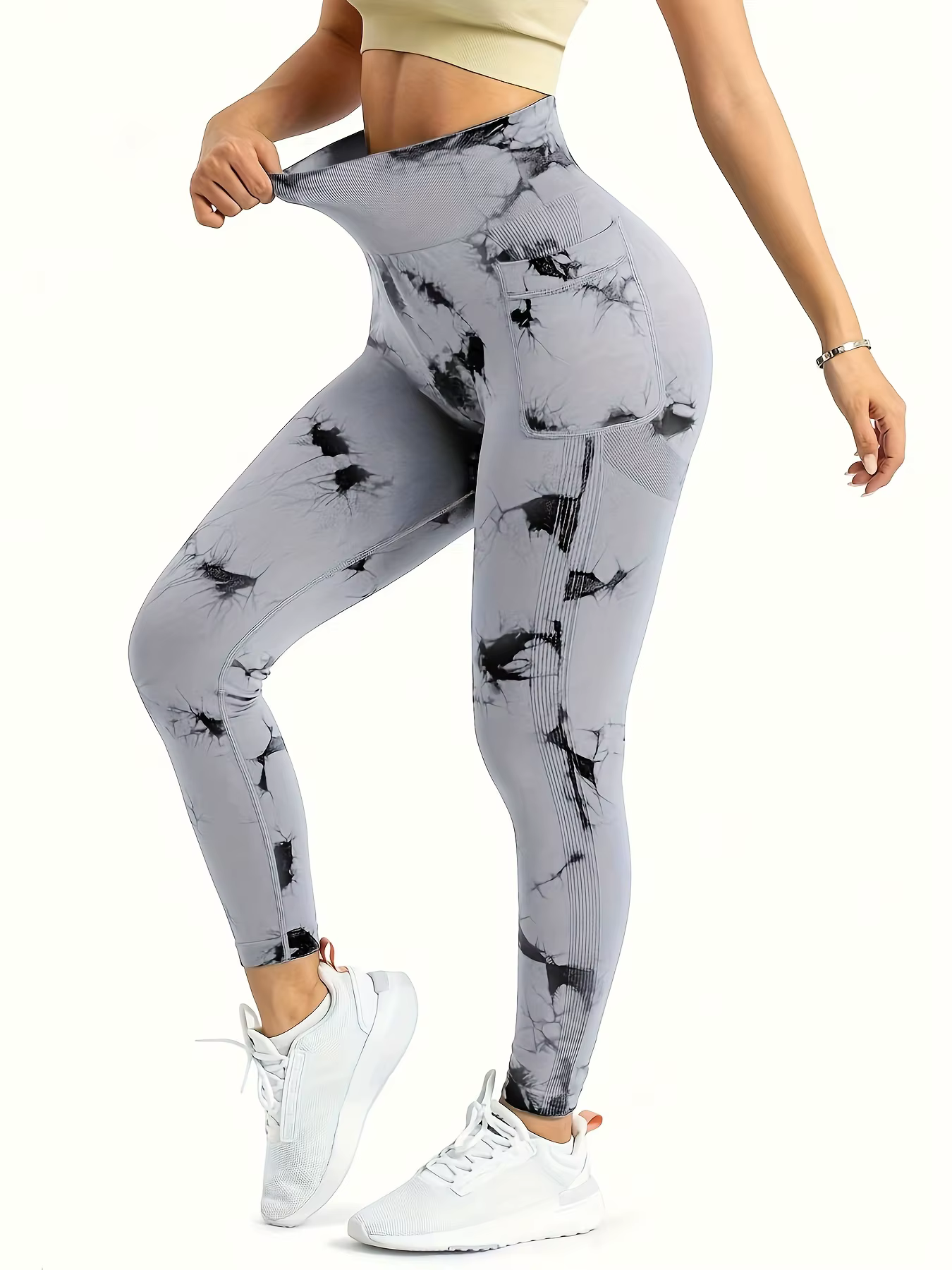 Leggings d'entraînement taille haute sans couture pour femmes, pantalons athlétiques de yoga avec po