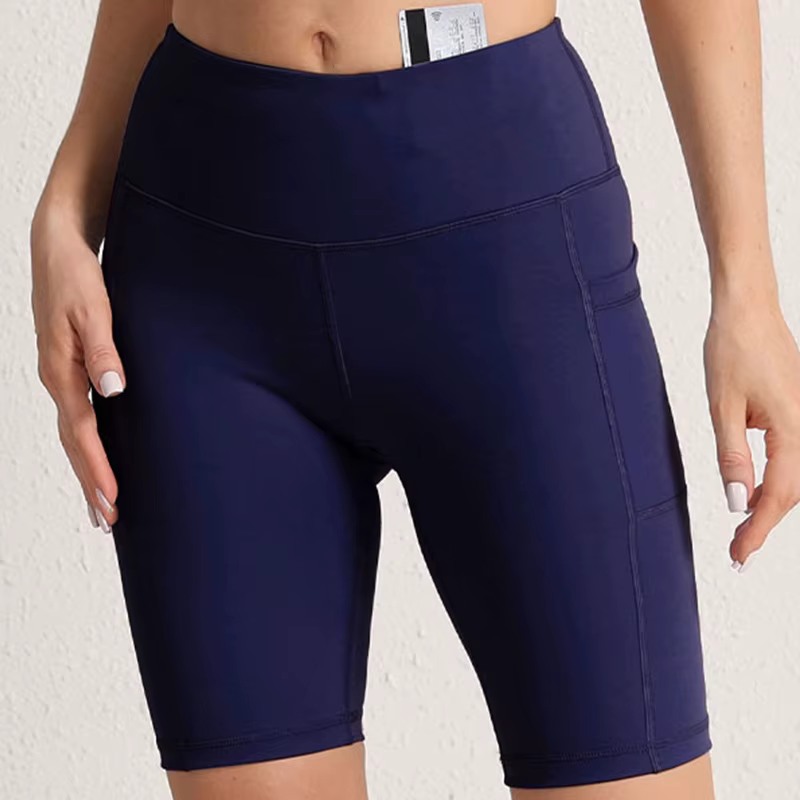 CHRLEISURE-Shorts de Yoga avec 3 Poches pour Femme, Collants de Fitness Sans Couture, artificiel ast
