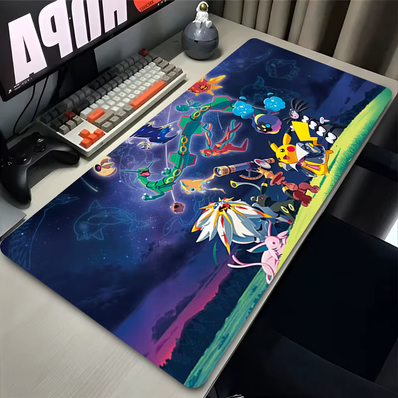 Grand tapis de souris P-Pokémon, accessoires de jeu PC, tapis de souris en caoutchouc, tapis de bure