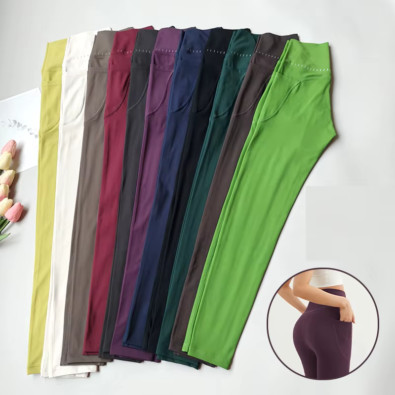 Leggings de Yoga taille haute pour femmes, doux avec poches, collants de Sport, Fitness, pantalons é