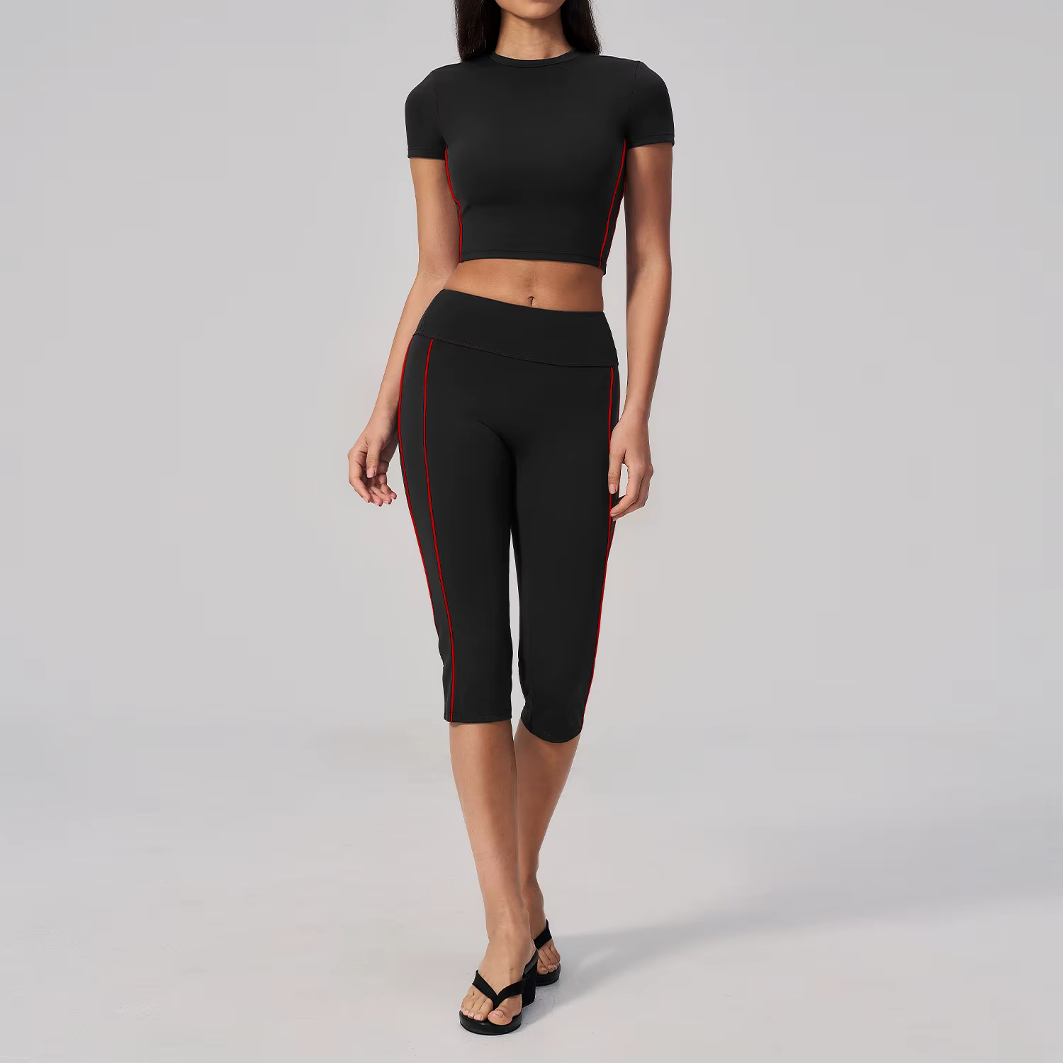 Ensemble de vêtements de yoga pour femmes, élastique, effet push-up, 2 pièces, taille haute, fitness