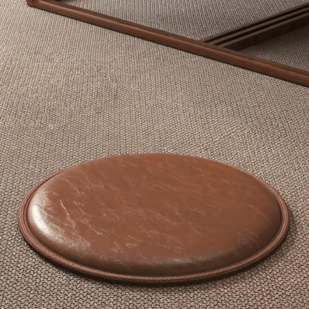 Coussin Zafu en cuir épais antidérapant, rond et doux, pour siège, 35/40 cm, imperméable, pour chais