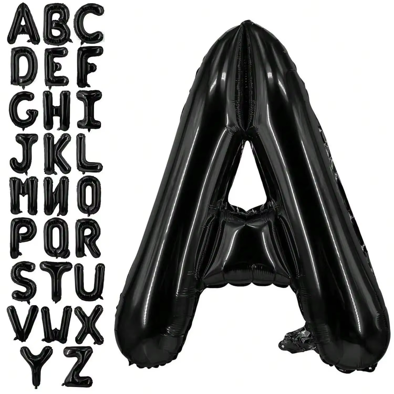 Grands ballons à lettres noires de 40 pouces, ballon à hélium en aluminium Jumbo Mylar de grande tai