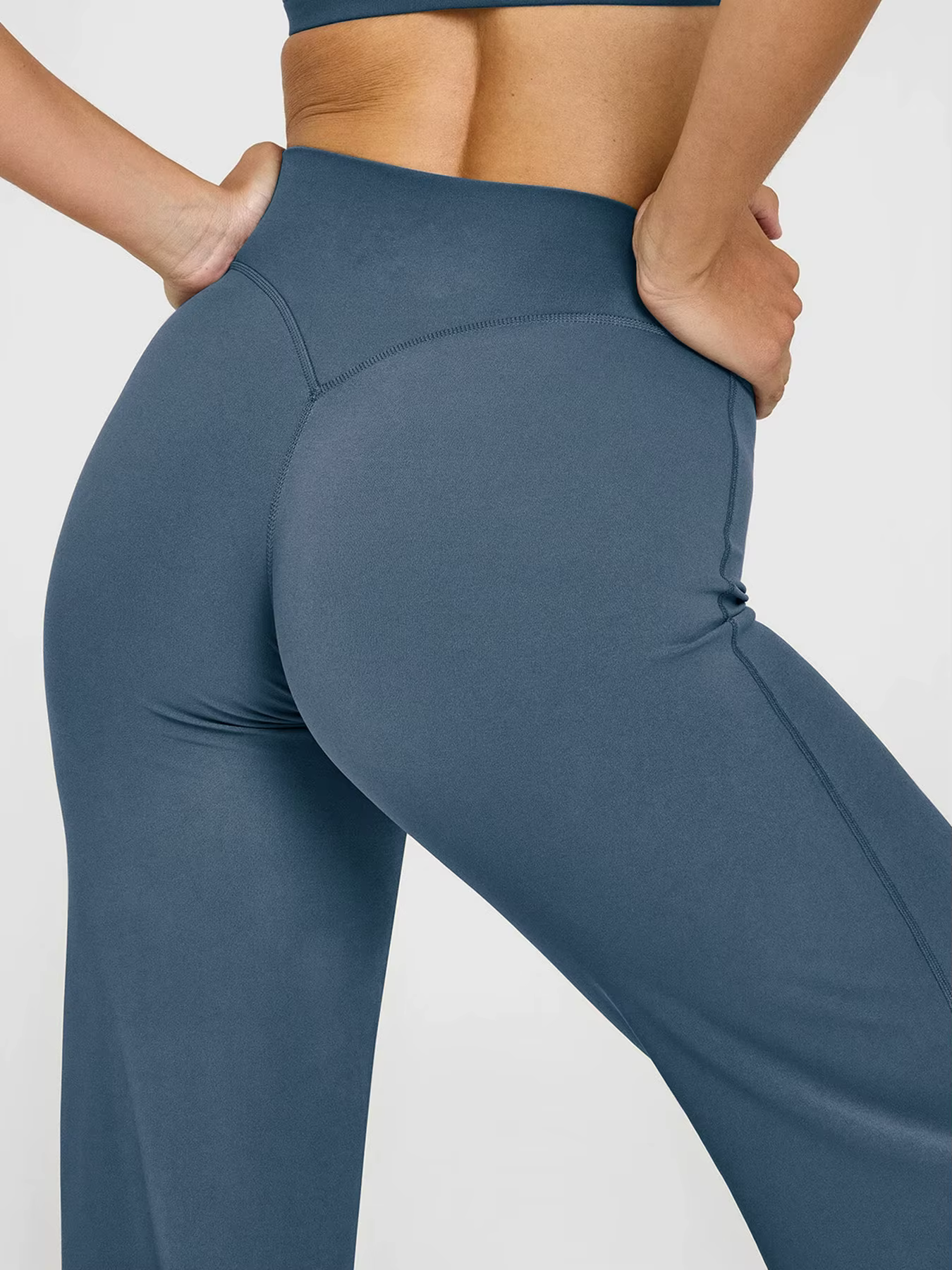 Pantalon de Yoga à jambes larges pour femmes, entrejambe de 31.5 pouces, taille haute, contrôle du v
