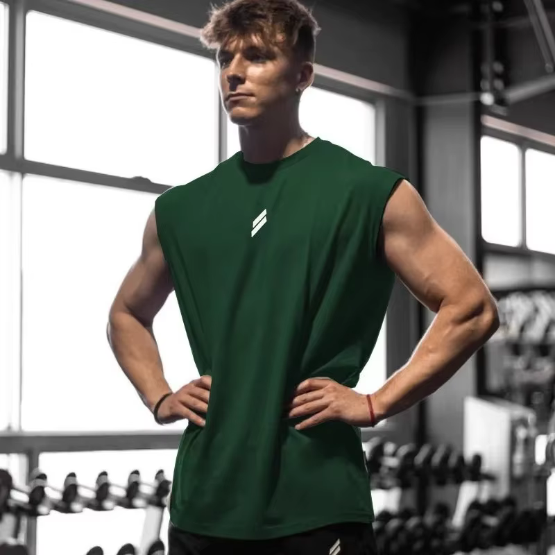 Camiseta deportiva sin mangas para hombre, chaleco de secado rápido, transpirable, ample, pour entra