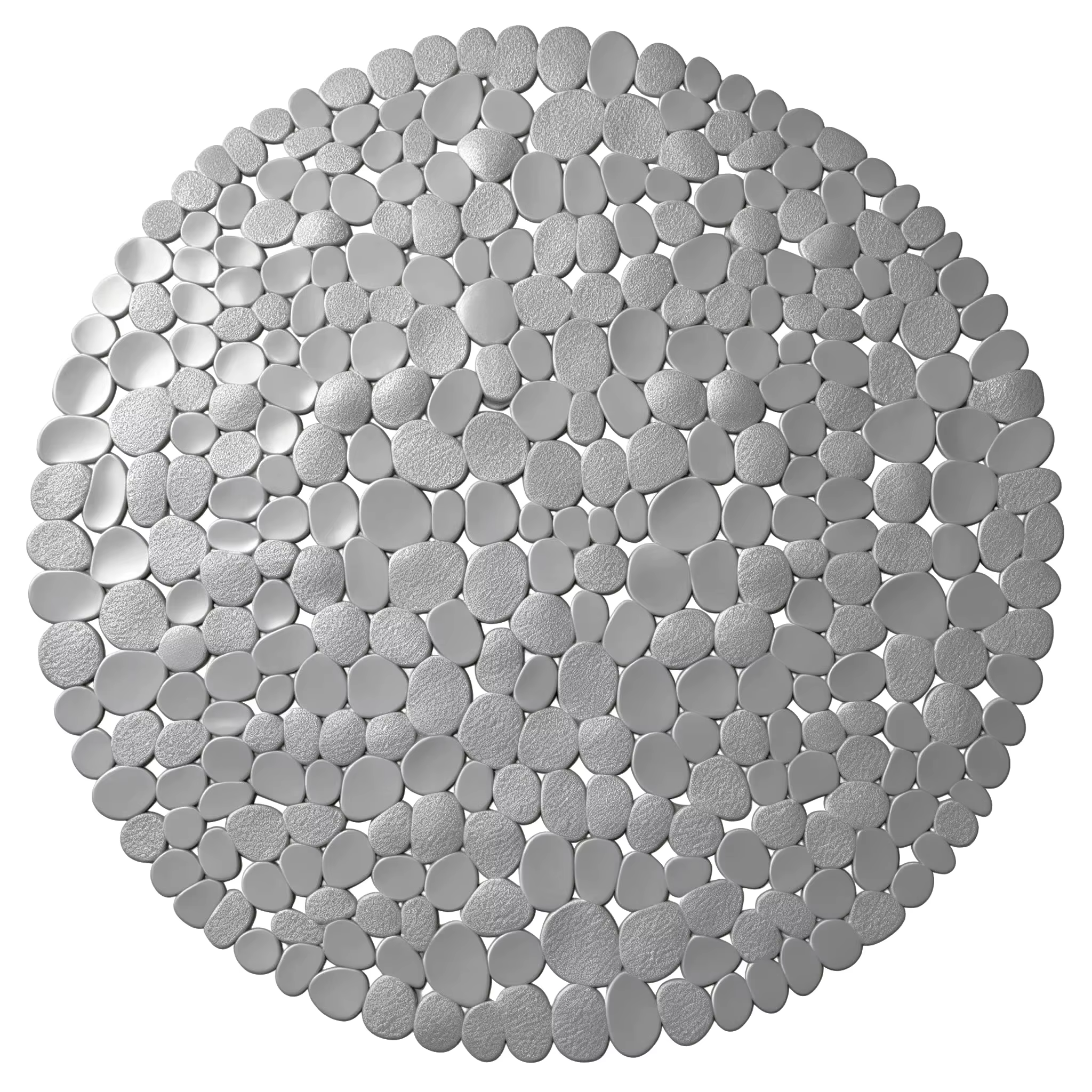 Tapis de douche rond antidérapant 55x55cm, Surface texturée, tapis de bain antidérapant avec trou de
