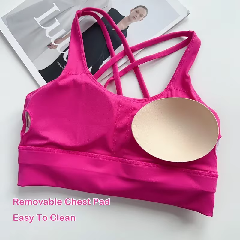 Ensemble de Yoga 2 pièces, combinaison de Fitness respirante, dos croisé, hauts de Yoga, fesses pêch