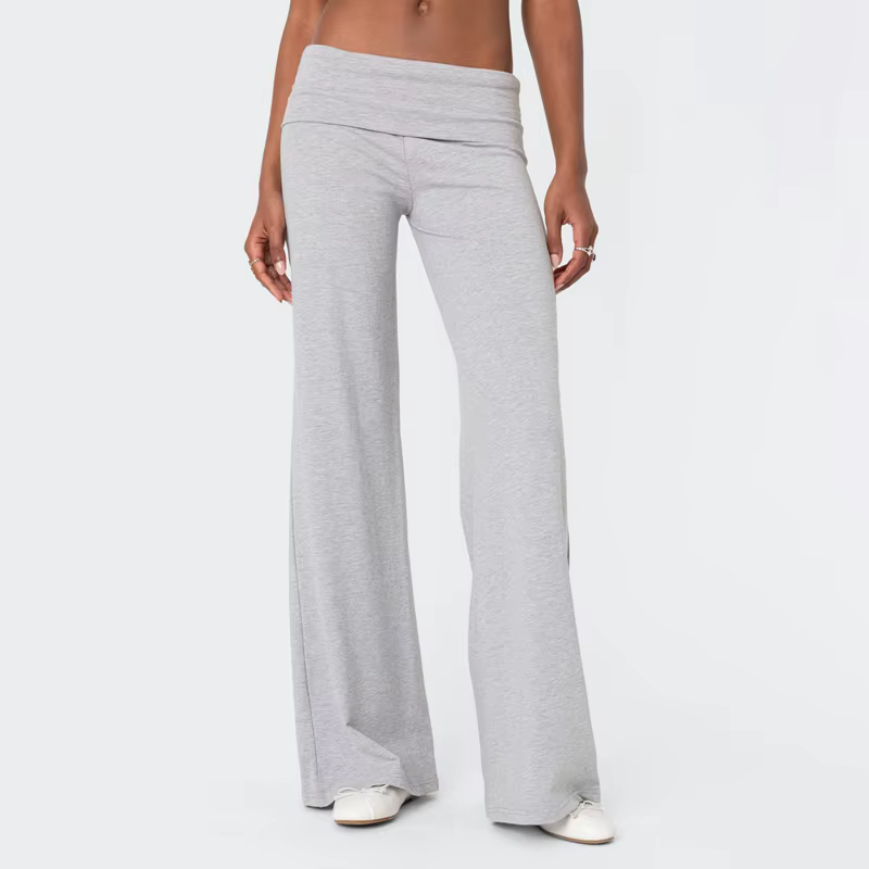 Pantalon de survêtement décontracté à jambes larges pour femmes, pantalon de yoga évasé, vêtements d