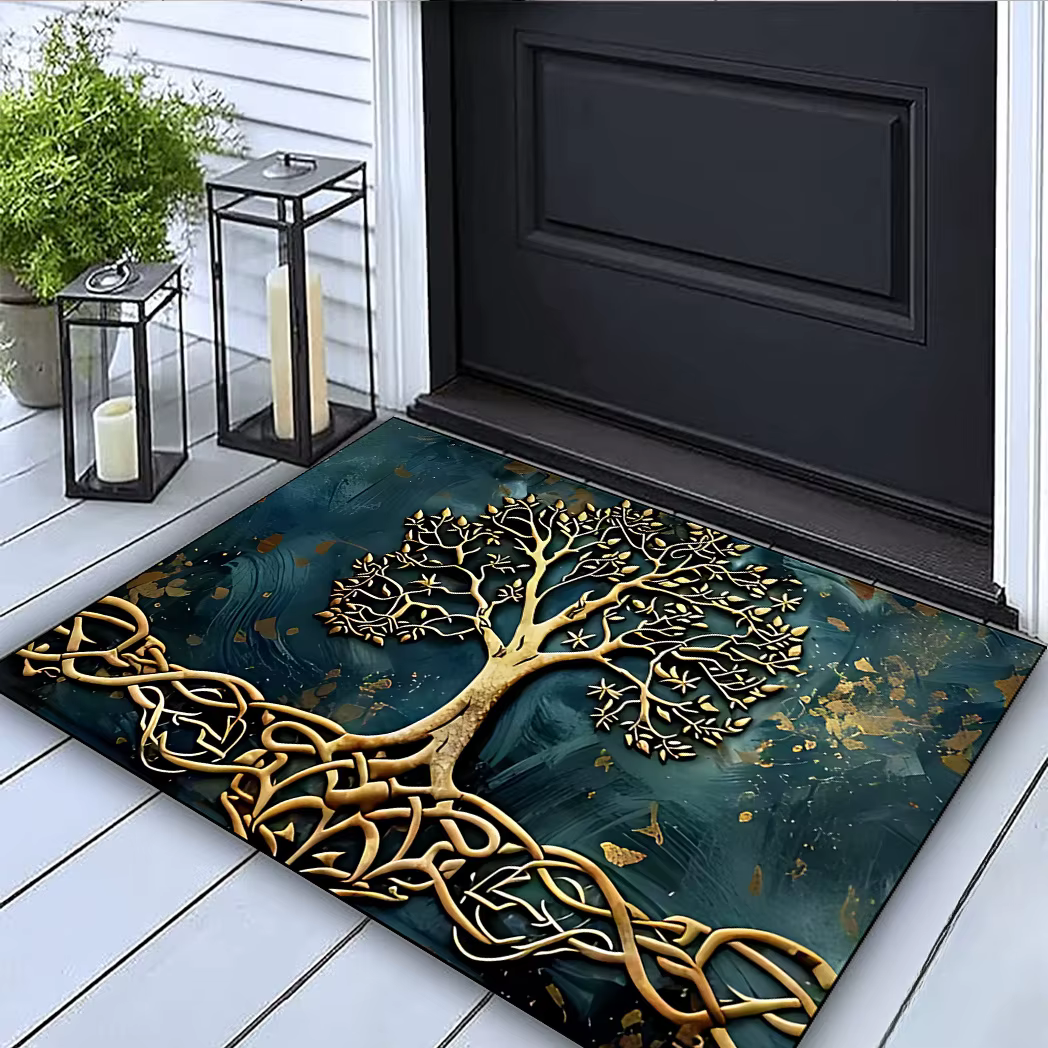 Tapis de grande surface à motif d'arbre de vie, antidérapant, lavable en Machine, pour salon, chambr