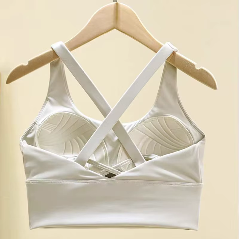 Soutien-gorge de sport à coussin fixe haute intensité, résistant aux chocs, pour course à pied, gymn