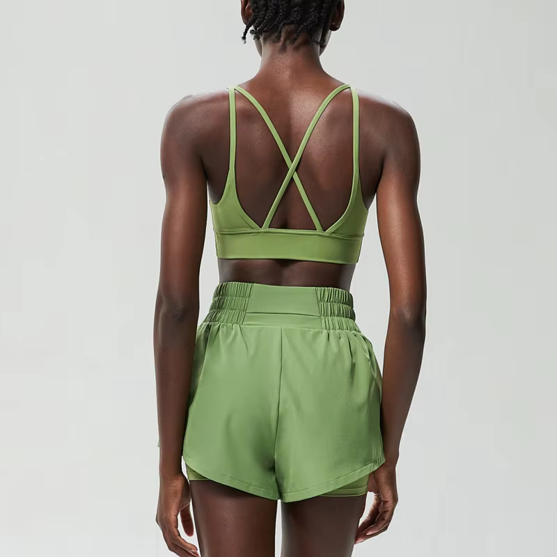 Costume de course en plein air pour femmes, vêtements de sport courts respirants à séchage rapide, e