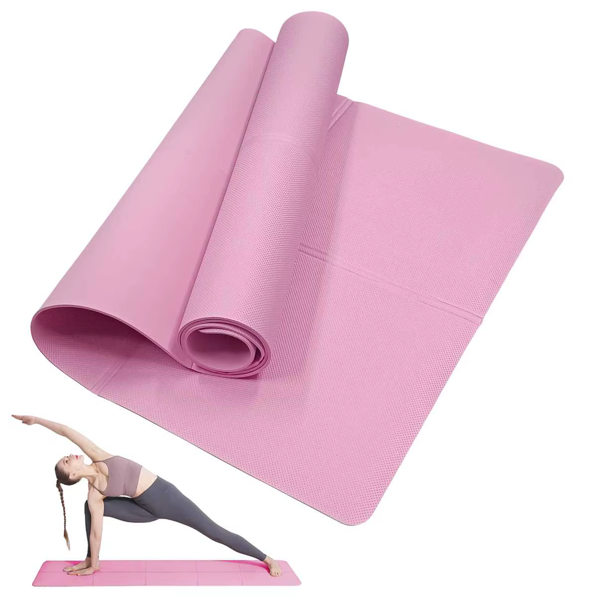 Tapis de Yoga pliable rose, écologique, EVA, pour voyage, Fitness, exercice, épaisseur 3/4/6mm, pour