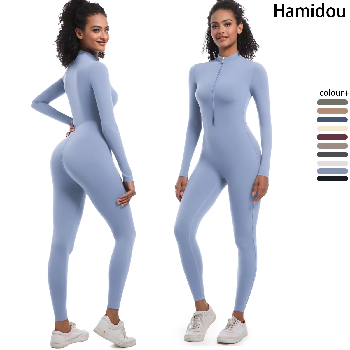 Combinaison de batterie de sport sans couture pour femme, coupe couvertes, manches longues, vêtement