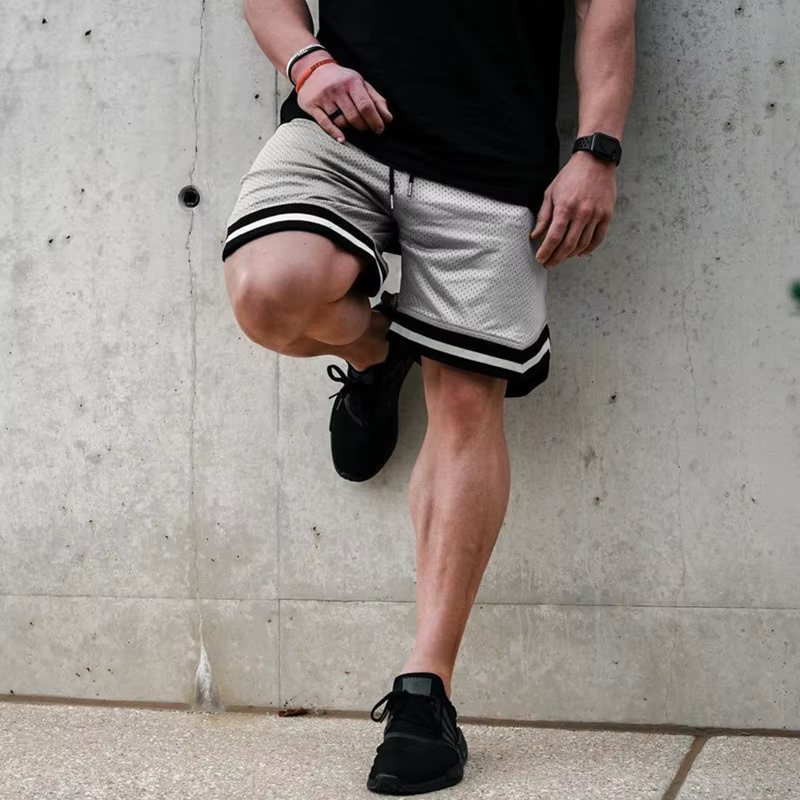 Short de sport d'entraînement d'été hommes Fitness maille respirant Fitness sport pantalons courts l
