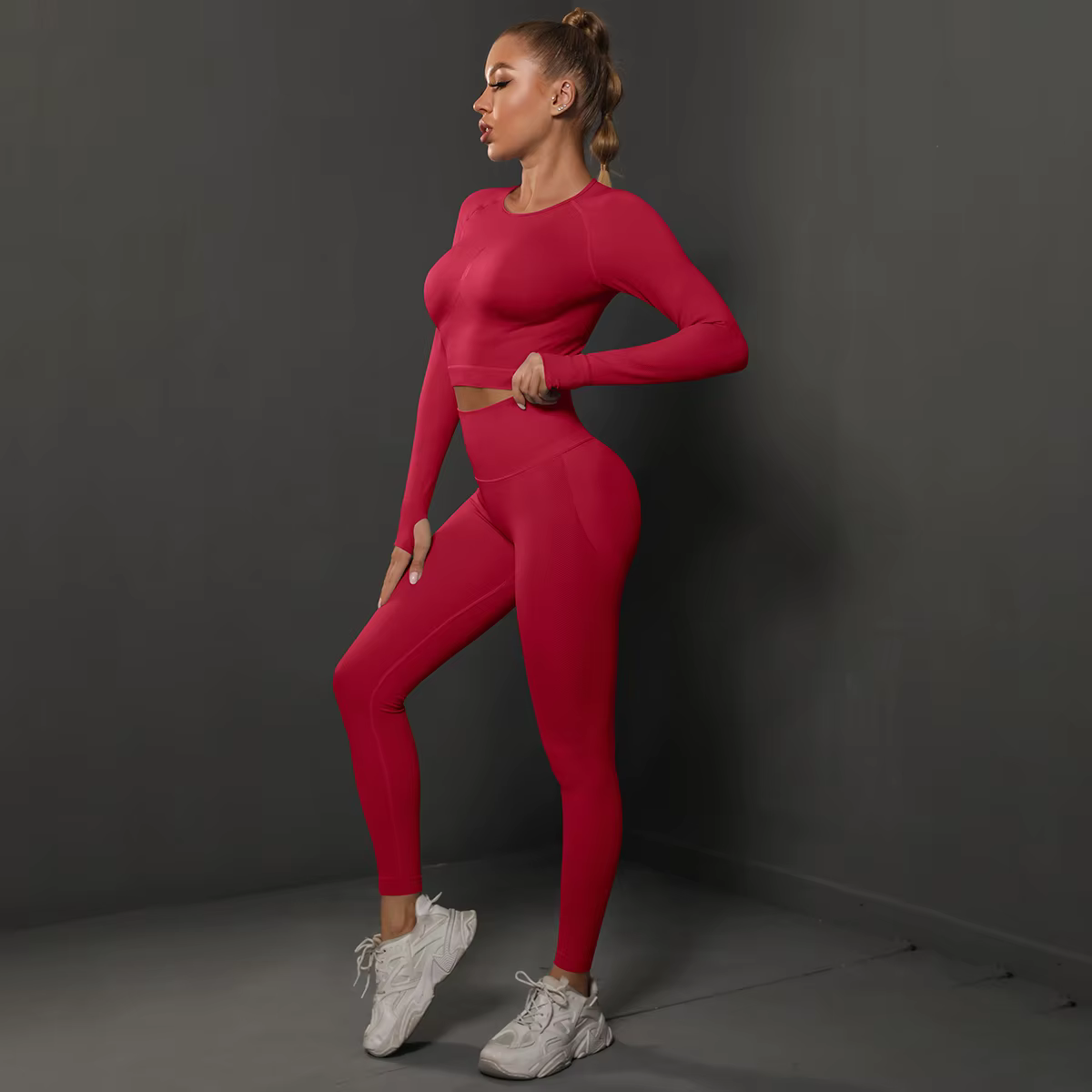 Ensemble de Yoga sans couture, haut court, Leggings taille haute, costumes pour femmes, vêtements d'