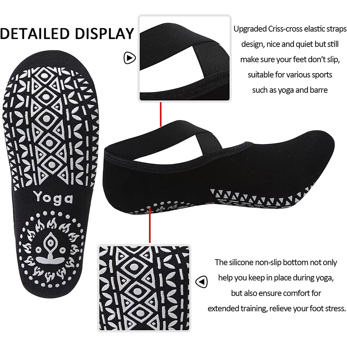 Chaussettes de Yoga respirantes de haute qualité pour femmes, chaussettes de Pilates à bandes antidé