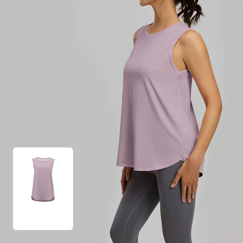 T-shirt de sport sans manches pour femme, haut court de yoga et de pilates, vêtements de fitness et 