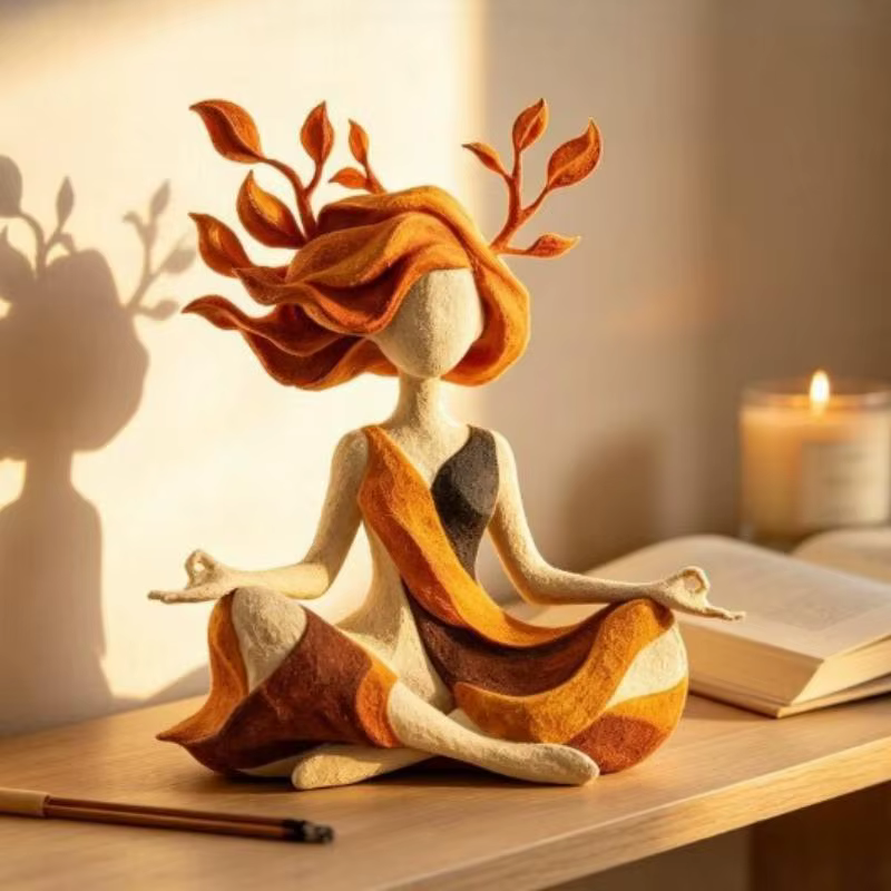 Figurine de méditation en résine de style moderne, sculpture abstraite de pleine conscience et de yo