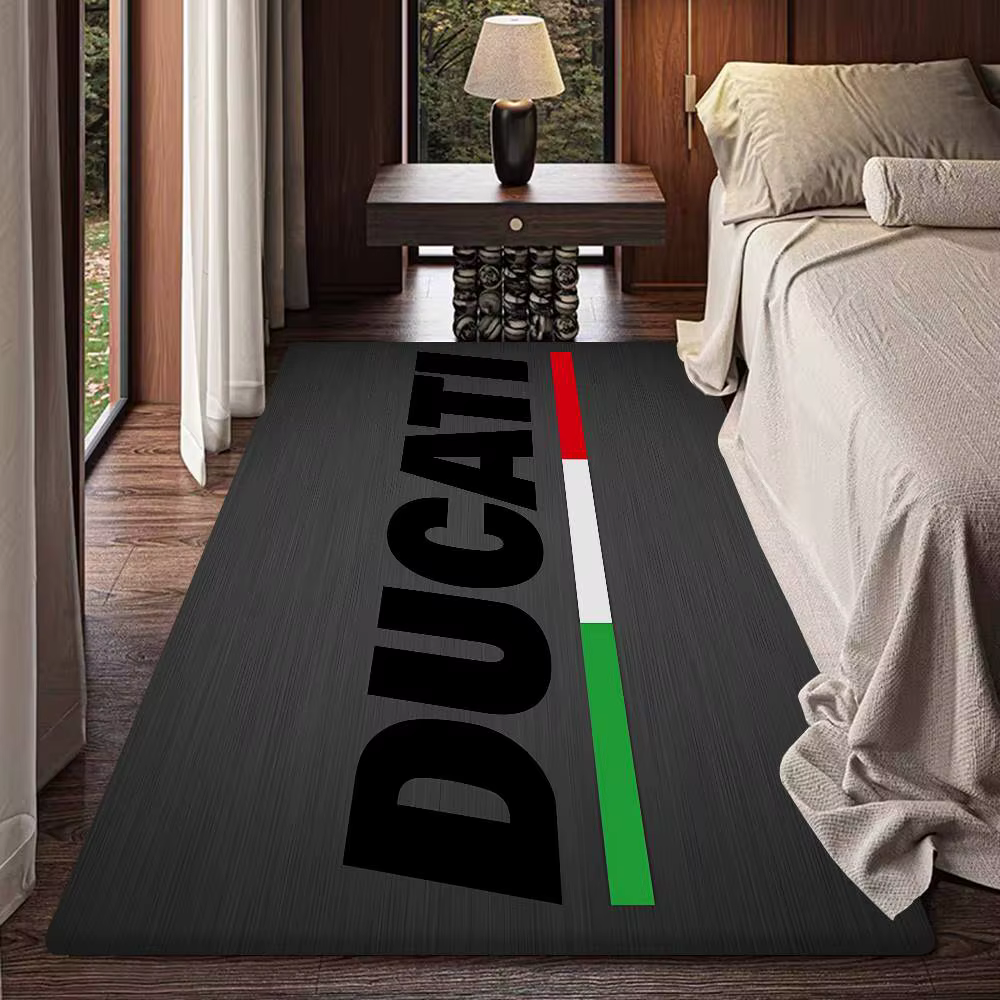 Tapis de sol rectangulaire antidérapant avec LOGO de moto D-Ducati, tapis de salle de bain doux pour