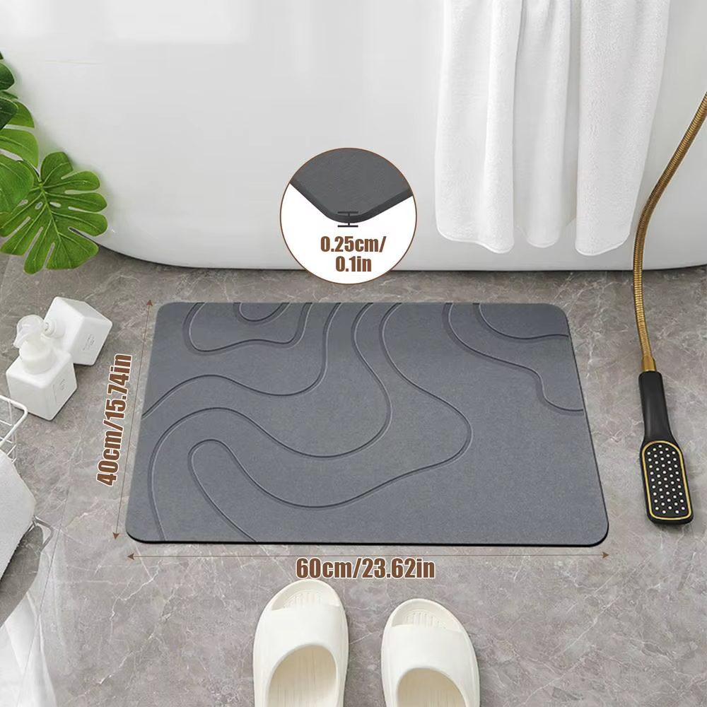 Tapis de bain en pierre absorbante, tapis antidérapant pour porte de toilette, absorption d'eau, séc