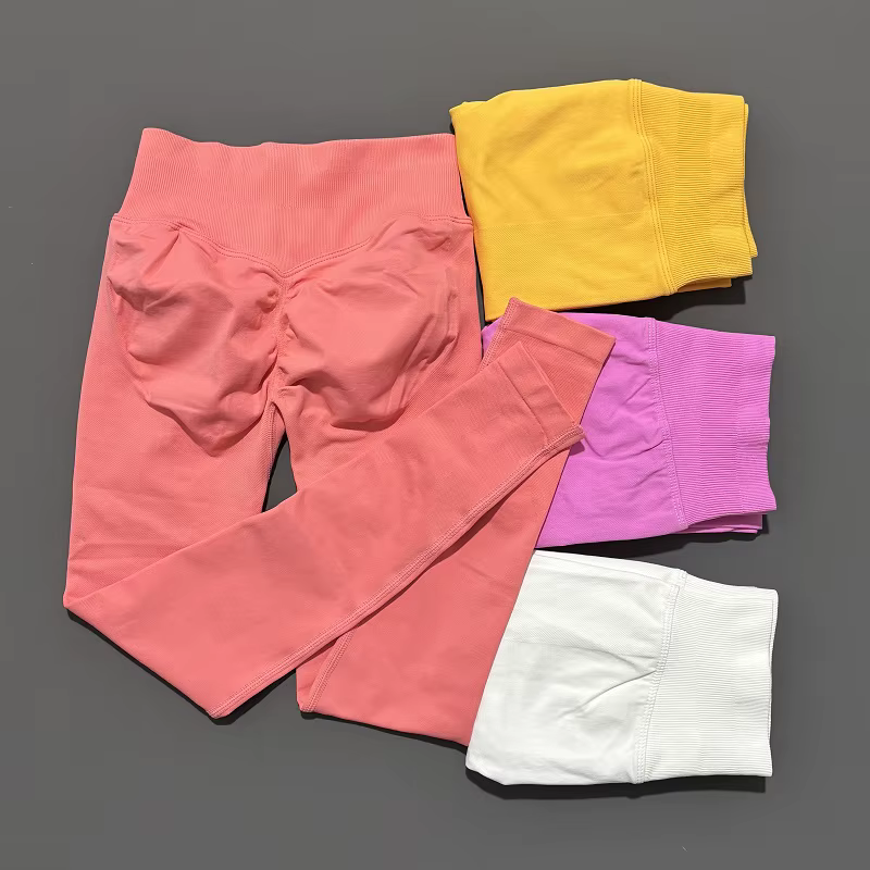 Femmes sport Leggings sans couture Yoga pantalons longs exercice Scrunch fesses Leggings vélo course