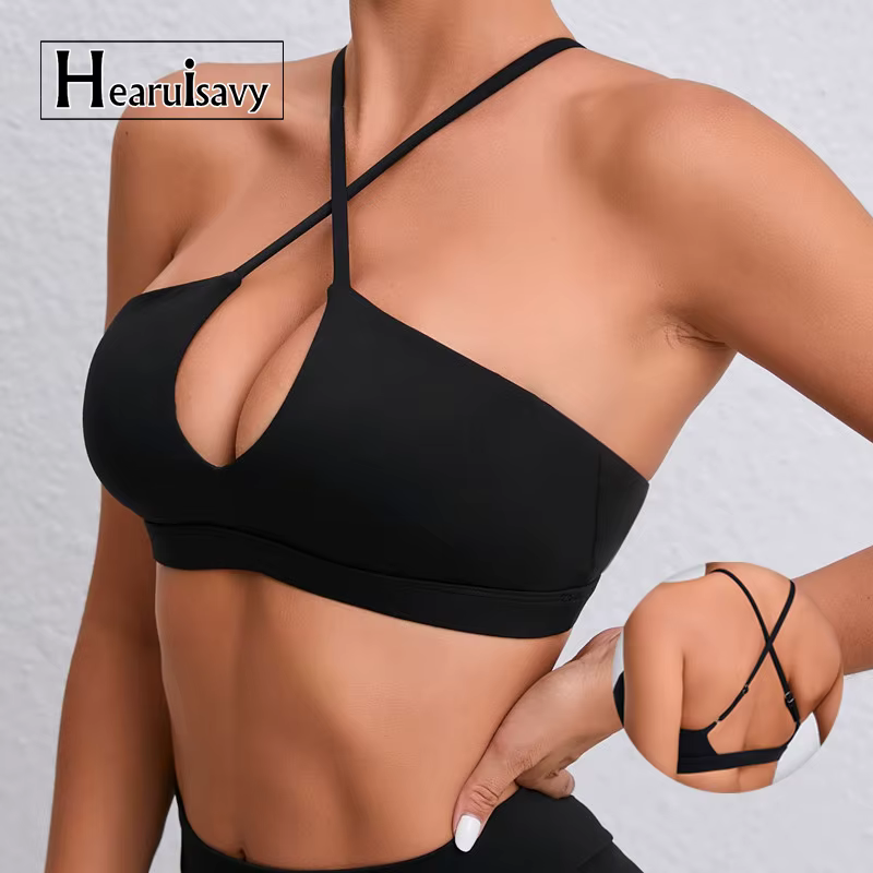 Hearuisavy Soutien-gorge de sport sexy pour femme, extensible, pour l'été, la gym, le yoga, l'entraî