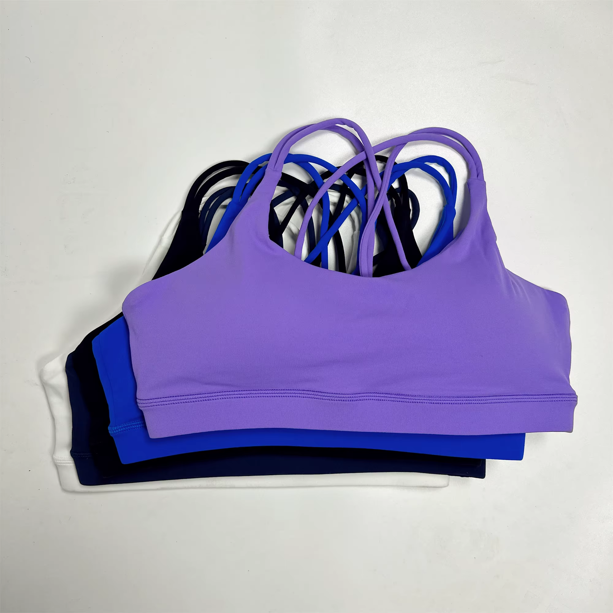 Couleur unie haute résistance Gym sous-vêtements Yoga croix femmes Fitness Sport soutien-gorge haut