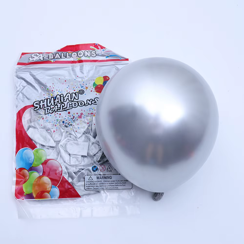 30/20/10 pièces ballon d'anniversaire en argent métallique 12 pouces ballons en Latex argenté en mét