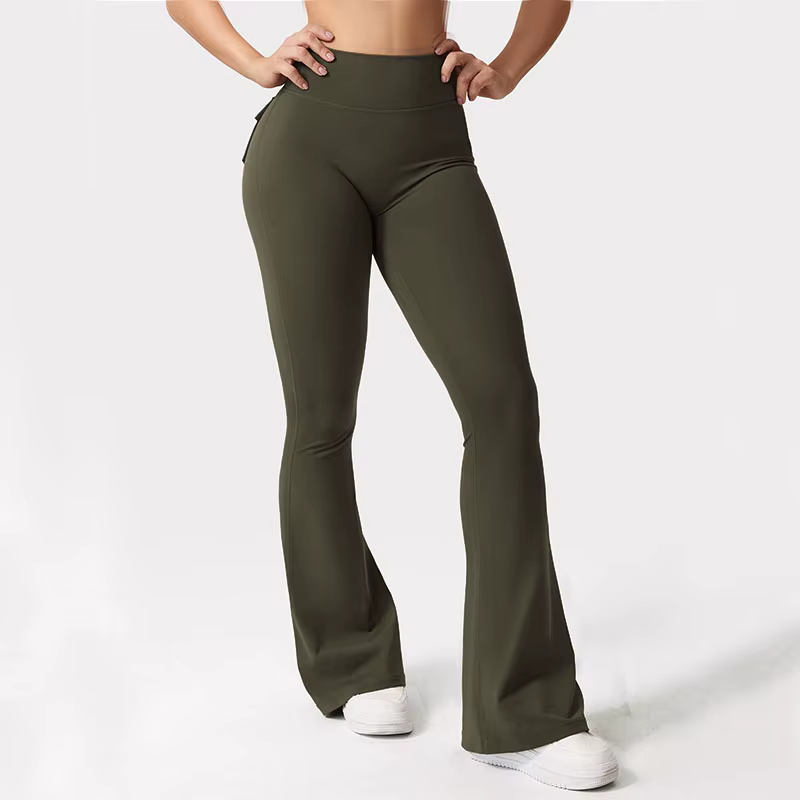 Leggings de Yoga à jambes larges et extensibles pour femmes, sensation nue, vêtements de travail de