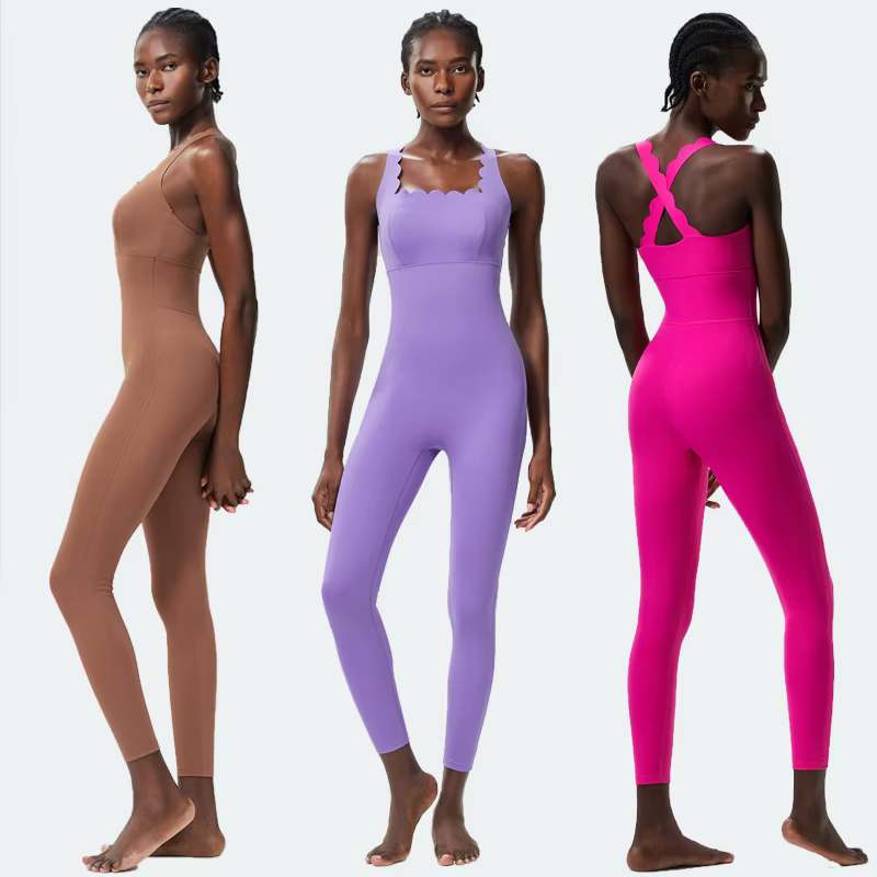 Combinaison de sport une pièce pour femme, extensible, douce, ajustée, respirante, super extensible,