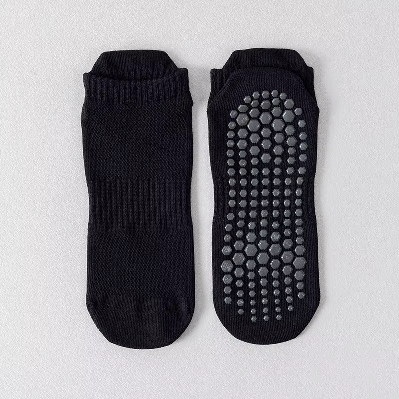 Chaussettes de Yoga hommes coton mince Silicone poignée antidérapante Pilates chaussette à cheville