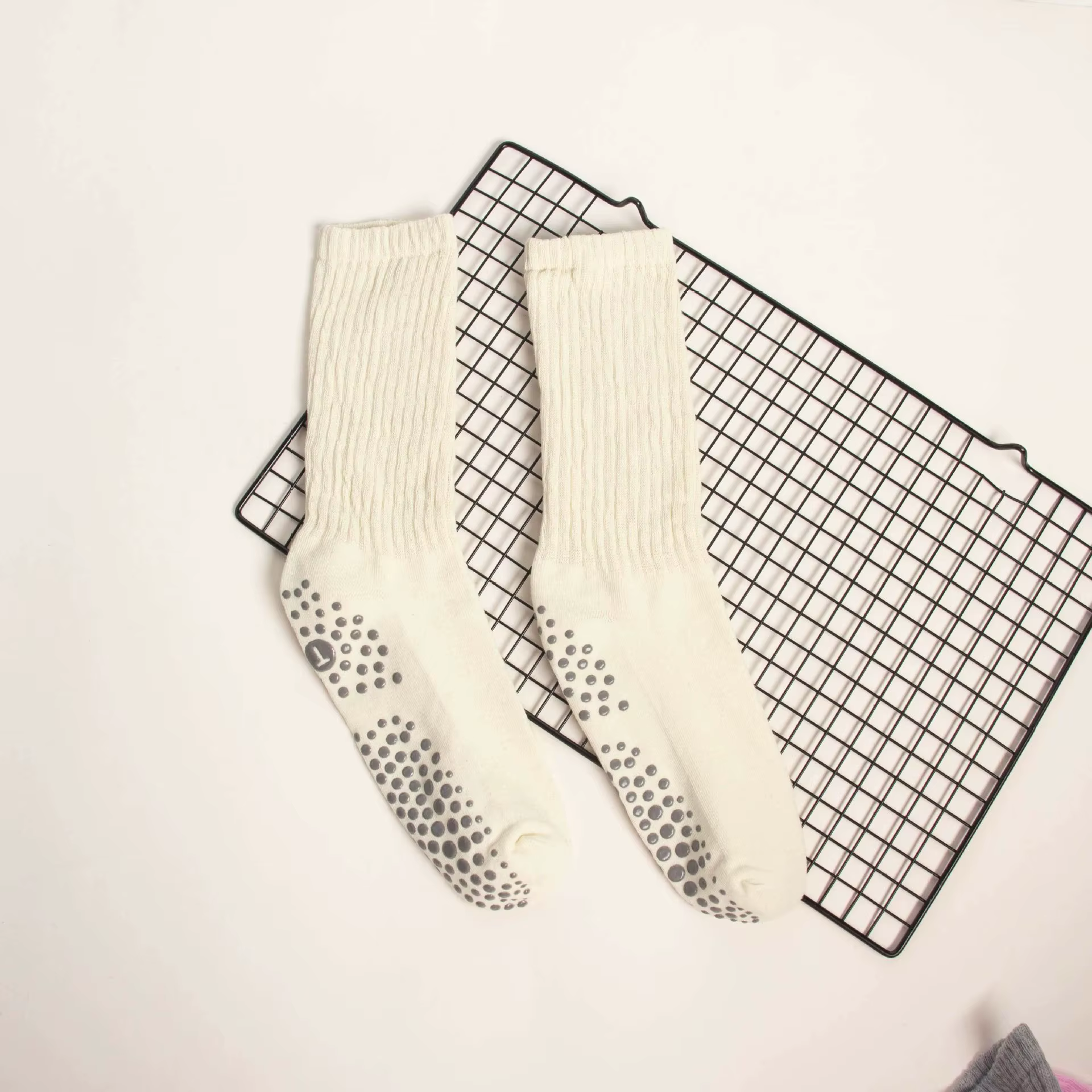 1 à 10 paires de chaussettes de yoga antidérapantes en silicone pour femme, respirantes, à double ba