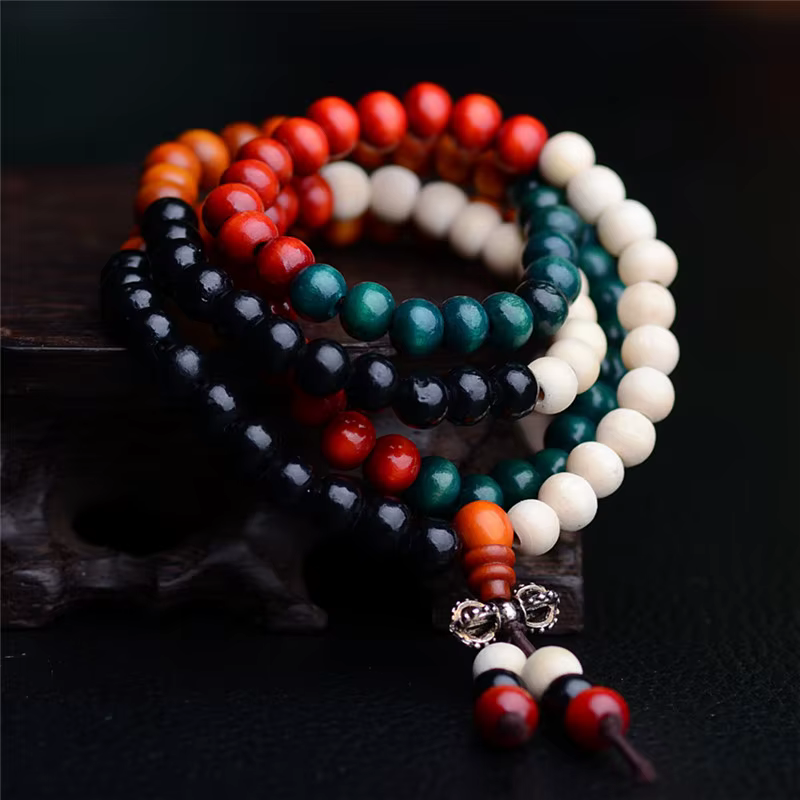 Bracelets de prière Mala bouddhistes pour hommes et femmes, collier de méditation de yoga, sandale t