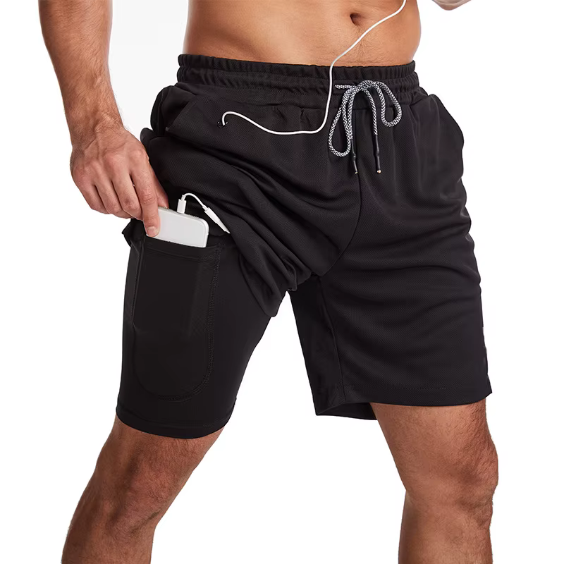 2025 plus récent Shorts de course hommes 2 en 1 Shorts de sport d'entraînement Fitness hommes Jogger