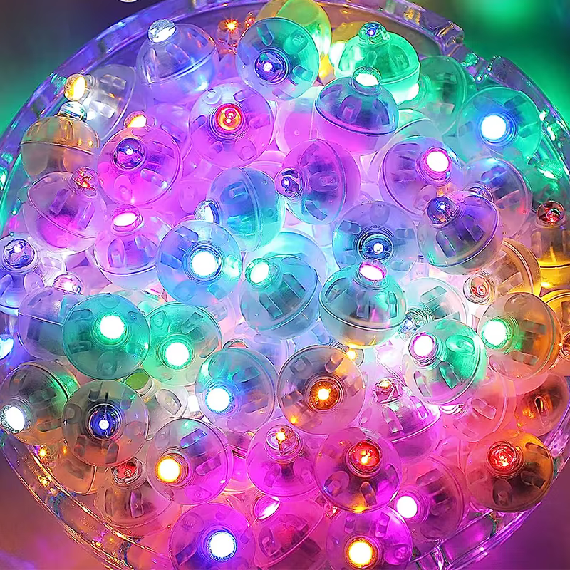 50pcs coloré brillant petite boule lampe LED Flash rond ballon lampe Mini gobelet boule lumière pour