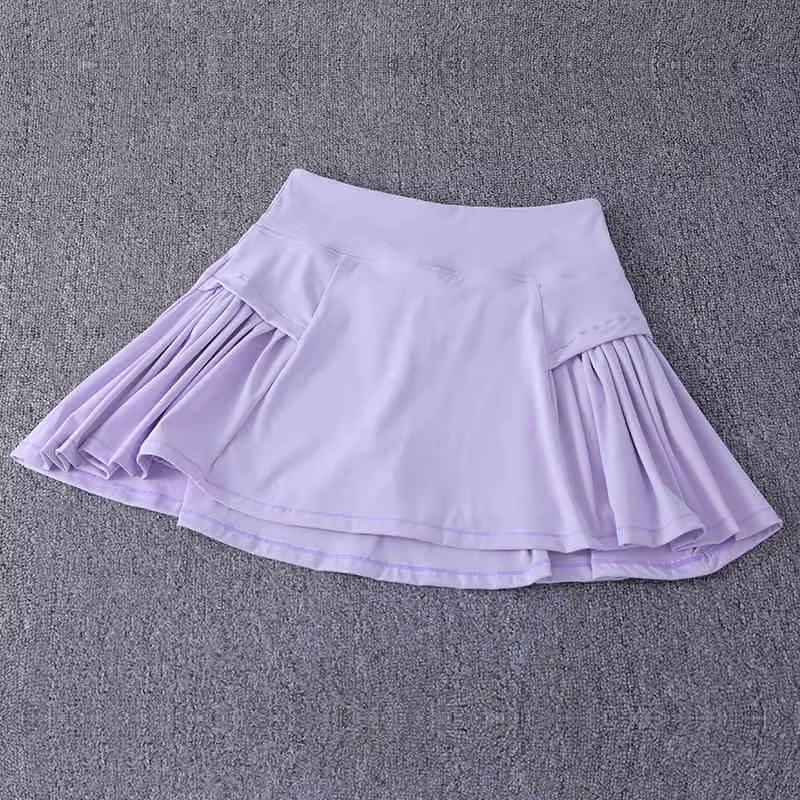 Jupe courte de sport ; pseudo jupe de course deux pièces pour femme; combinaison de badminton d'été;