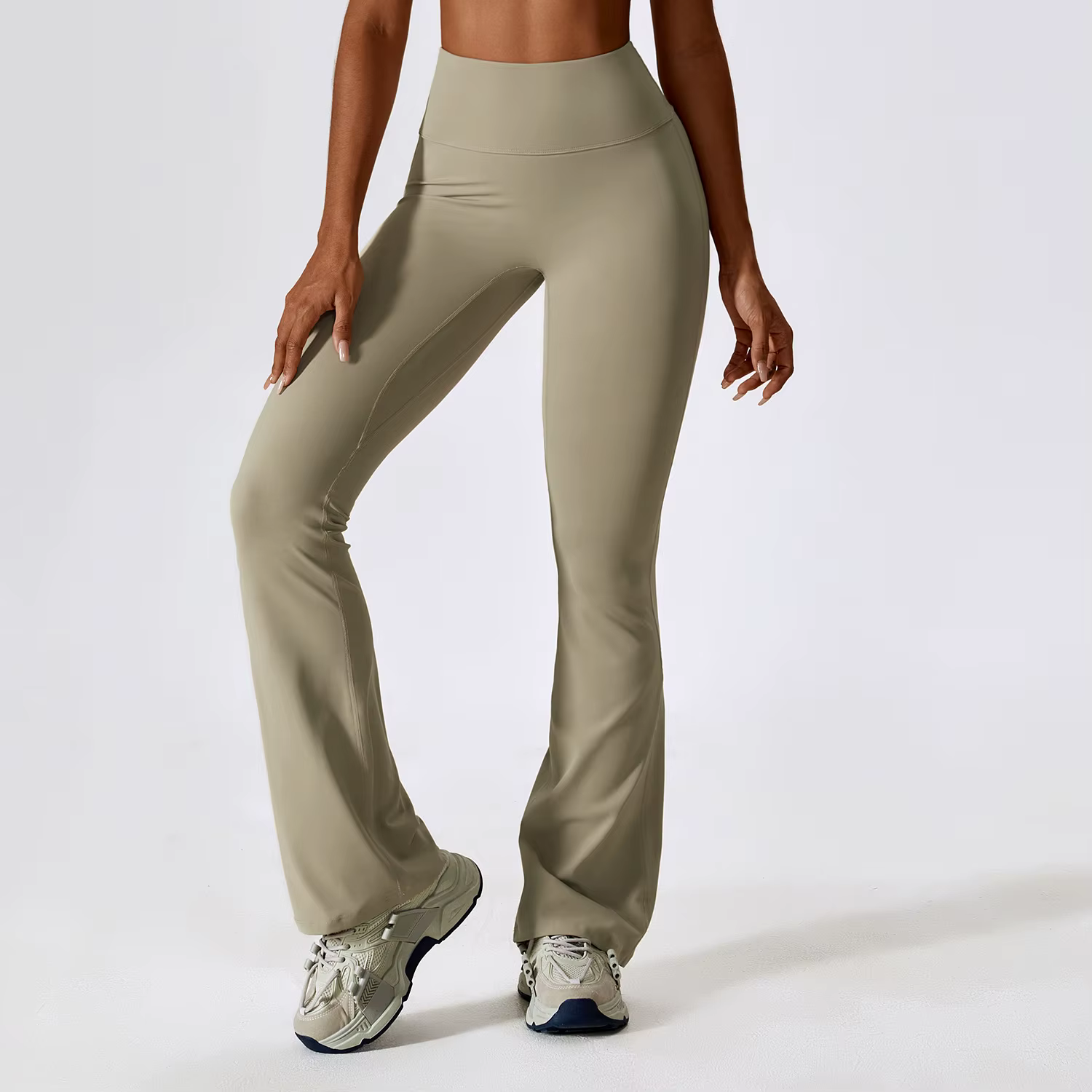 Leggings évasés taille haute pour femmes, pantalons de yoga, pantalons à jambes larges, pantalons év