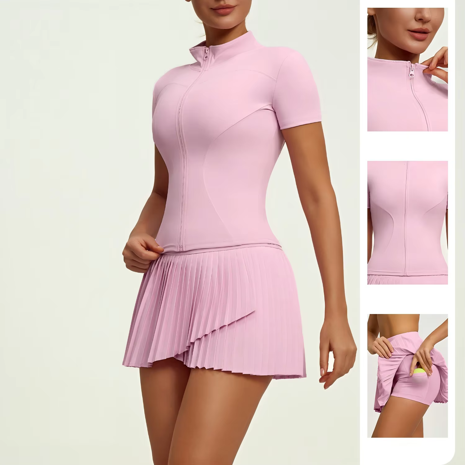Ensemble de sport pour femmes, couleur unie, pour badminton, tennis, course à pied, cyclisme, activi